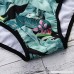 Caslia 2018 Two Pieces Women Halter Bandage Bikini Set Sexy Leaves Printed Rope Swimsuit Push-up Swimwear Green B07C2TKS8M